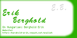 erik berghold business card